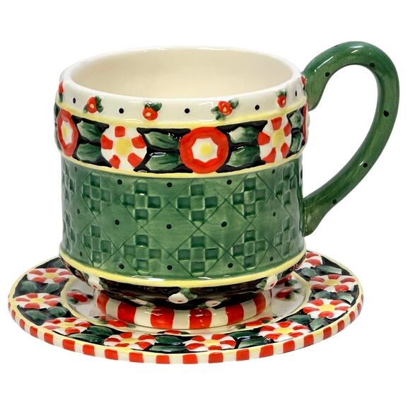 Mary Engelbreit Vintage 2000 'A Christmas Wish Collection' Teacup and Saucer - Picture 1 of 8